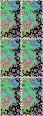 Gri ve yeşil renkli çiçekler. Kumaş desenli papatya çiçekleri ayrıntıları.