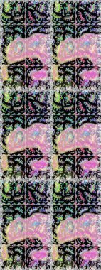 Şekillendirilmiş çiçeklerle kusursuz desen. Çiçek deseni duvar kağıdı, desen dolguları ve web sayfası arka planı için kullanılabilir. Süslü zentangılsız desen, soyut çiçeklerle süslenmiş..