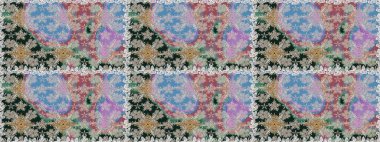 Tarafsız ve gri renklerde etnik çiçeklerle kusursuz bir desen. Raster Çiçek İllüstrasyon Şirin Tekstil.