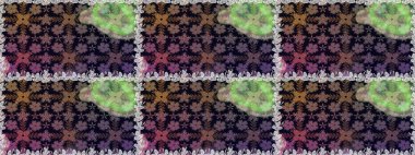 Çiçek deseni. Düz Çiçek Elementleri Tasarımı. Kusursuz Chichi kumaş deseni. Renkli Bahar Temalı Kusursuz Arkaplan. Raster illüstrasyonu.