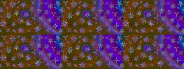 Raster illüstrasyonu. Kahverengi ve mor renkli çiçek çizimi. Kahverengi ve mor renkli çiçekler. Şatafatlı bahar bahçesi dokusu. Çiçek deseni.