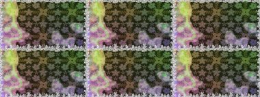 Gri ve nötr renklerde etnik çiçeklerle kusursuz bir desen. Asya Tekstil 'inde Raster Çiçek İllüstrasyonu.