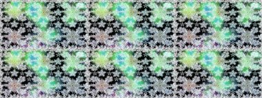 Kusursuz bir geçmişi var. Renkli desenli kusursuz desenli, nötr ve yeşil çiçekli ve dekoratif elementli. Kumaş, tekstil, duvar kağıdı baskısı için. Eski usul. Raster illüstrasyonu.