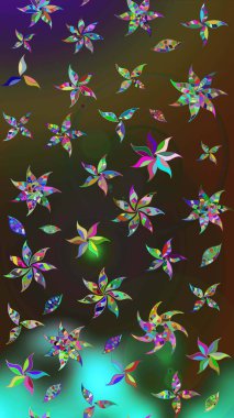 Yeşil ve kahverengi renkli çiçekler. Küçük çiçekte sevimli çiçek deseni var..