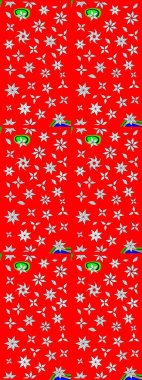 Tropik çiçek desenleri. Kırmızı ve nötr renklerde çiçekler. Raster illüstrasyonu.