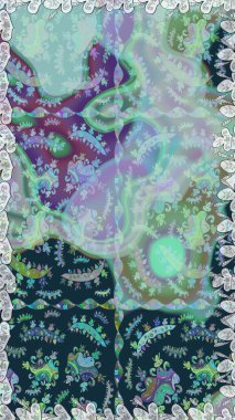 Düz Çiçek Elementleri Tasarımı. Renkli Yaz Temalı Kusursuz Arkaplan. Raster illüstrasyonunda kusursuz çiçek deseni. Mavi ve nötr renkte çiçekler.