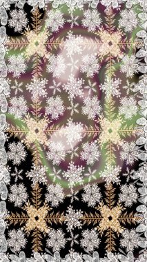 El çizimi. Çiçekli, yapraklı, çiçeksiz çiçek desenli. Raster illüstrasyonu.