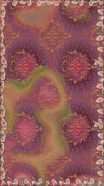 Renkli Bahar Temalı Kusursuz Arkaplan. Raster illüstrasyonunda kusursuz çiçek deseni. Süslü kumaş deseni. Düz Çiçek Elementleri Tasarımı.