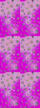 Nazik, narin çiçek arkaplanı. Mor ve nötr renklerde çiçekler. Raster çiçek desenli ve çiçekli..