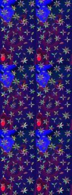 Güzel eskiz şekli. Yazdır. Güzel kumaş deseni. Düz Çiçek Elementleri Tasarımı. Raster çiçekli arka plan. Renkli Yaz Teması çizim şablonu.