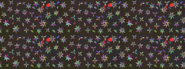 Parlak renkli çiçekleri ve gri ve kahverengi renkte yaprakları olan harika bir çiçek deseni. Halk tarzı. Moda baskıları için zarif bir şablon. Modern çiçek arkaplanı.