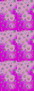 Tarafsız ve morumsu renklerde çiçekler. Küçük çiçekte sevimli çiçek deseni var..