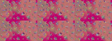 Yatak çarşafları, ceket, paket tasarımı, kumaş ve moda kavramları için tekstil baskısı. Eskiz modeli etnik tasarım. Çiçekleri, deniz kabukları, mandalaları ve suluboya efektleri olan deniz altyapısı.