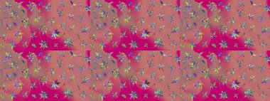 Yatak çarşafları, ceket, paket tasarımı, kumaş ve moda kavramları için tekstil baskısı. Eskiz modeli etnik tasarım. Çiçekleri, deniz kabukları, mandalaları ve suluboya efektleri olan deniz altyapısı.