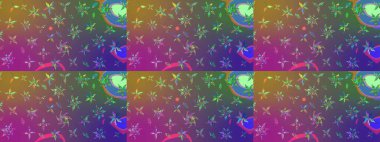 Çiçek desenli eskiz, darbeler, sıçramalar, yaz çiçekleri. Raster illüstrasyonu. Mor ve mor renkte çiçekler.