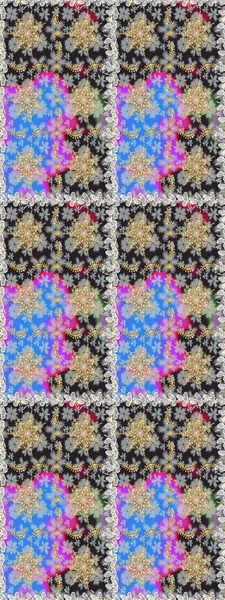 Kusursuz oryantal klasik altın desen. Gri ve nötr renklerde altın tekrarlayan elementler içeren Raster soyut arkaplanı.