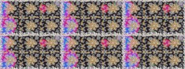 Kart, duvar kağıdı, ambalaj ve tekstil için klasik tasarım. Raster illüstrasyonu. Gri ve kahverengi renkli Royal retro. Klasik çiçek dokusu. Altın şablon. Kusursuz desenli altın elementler.