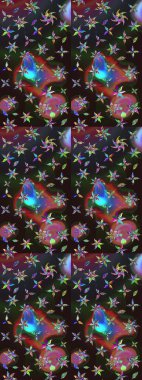 Gri ve kahverengi renkli çiçek çizimi. Çiçek deseni. Raster illüstrasyonu. Şatafatlı bahar bahçesi dokusu. Gri ve kahverengi renkte çiçekler.