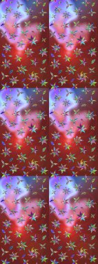 Raster illüstrasyonu. Kumaş, tekstil, duvar kağıdı baskısı için. Tomurcukları çiçek olan sevimli bir çiçek deseni. Eskiz geçmişi. Raster. Antika retro tarzı.