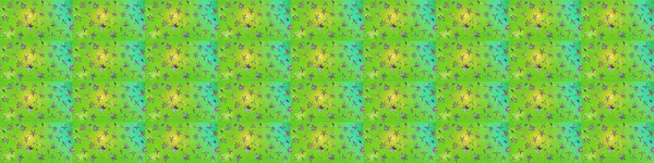 Yeşil ve sarı renkli çiçekler. Raster illüstrasyonu. Çiçek süslemeli çizim deseni.