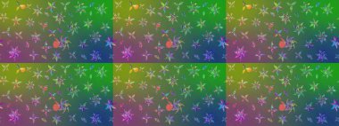 Çiçek ve yapraklı çiçek deseni. Raster illüstrasyonu. Küçük çiçekli şirin desen.