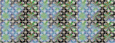 Damask pürüzsüz süsü. Klasik oryantal desen gri renklerden üstündür. Geleneksel raster ve altın desen.