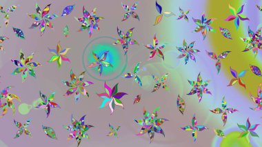 Şirin karalamalı çiçek desenli çizim. Raster illüstrasyonu. El yapımı çiçek ve bitki koleksiyonu. Çizim stili tarafsız ve gri renklerde. Raster illüstrasyonu.