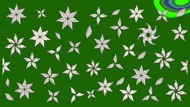 Raster Çiçek İllüstrasyonu güzel tekstil. Yeşil ve nötr renklerdeki etnik çiçeklerle zarif eskiz deseni.