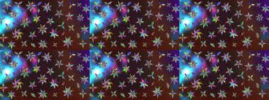 Çiçeksel kahverengi ve mor çizim deseni. Raster Yumuşak kumaş deseni. Raster çiçek izi. Klasik taslak çizimi.