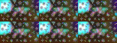 Kahverengi ve yeşil renklerde. Kahverengi ve yeşil renkte kahverengi ve yeşil papatya deseni. Raster illüstrasyonu.