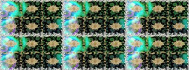 Çiçek deseni. Duvar kâğıdı barok, İspanyol kumaşı. Kusursuz raster arka plan. Kahverengi ve bej renklerde altın elementler. Şekil grafik deseni.