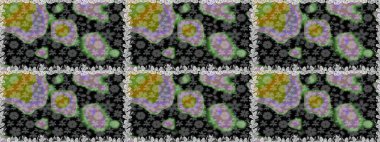 Çiçek deseni. Duvar kâğıdı barok, İspanyol kumaşı. Kusursuz raster arka plan. Kahverengi ve bej renklerde altın elementler. Şekil grafik deseni.