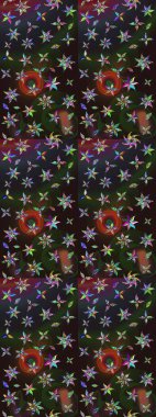 Sevimli çiçek raster deseni. Renkli çiçekler. Renkli Bahar Teması eskiz kalıbı. Düz Çiçek Elementleri Tasarımı.