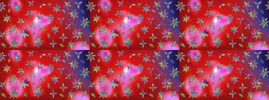 Eskiz arkaplan modeli. Kırmızı ve pembe yapraklı yabani çiçekler. Suluboya, elle çizilmiş. Raster illüstrasyonu.