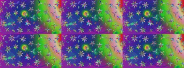 Yeşil ve mavi renkte manzaralı çiçek deseni. Çiçek kompozisyonu, el boyası, hassas şablon. Üst manzara, yumuşak stil. Sevgililer günü ve tebrik kartı konsepti için şık bir davet.