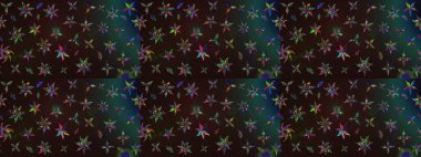 Raster Illustrasyon 'daki Çiçek Deseni' nin son moda çizimi. Gri ve kahverengi renkli çiçekler. Renkli Yaz Temalı eskiz kalıbı. Düz Çiçek Elementleri Tasarımı.