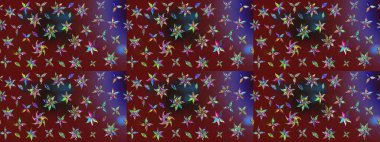 Klasik çiçek tasarımı elementleri. Kırmızı ve kahverengi kıvırcık çiçekler kırmızı ve kahverengi renklerde şekillenirler. Raster illüstrasyonu.