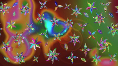 Kumaş desenli papatya çiçeği detayı. Renkli çiçekler.