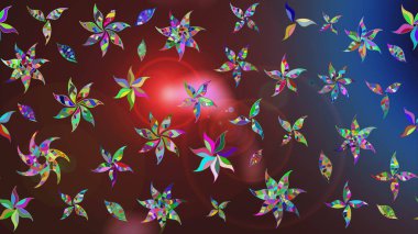 Küçük çiçekteki sevimli çiçek deseni. Raster illüstrasyonu. Çizim.