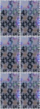 Küçük çiçekli kusursuz yay deseni. Suluboya stilinde gri ve nötr renklerde. Raster illüstrasyonu.