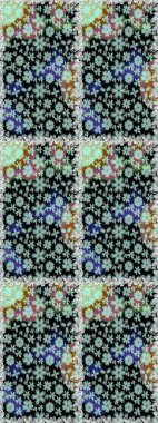 Raster illüstrasyonunda kusursuz çiçek deseni. Suluboya tarzında tarafsız ve siyah renkte çiçekler.