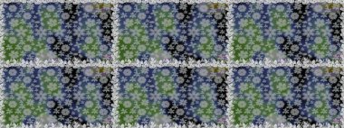 Raster illüstrasyonu. Gri ve yeşil renkli yaz çiçekleri. Raster çiçek desenli ve çiçekli..