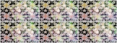 Tarafsız ve gri renklerde çiçekler. Tropik, dikişsiz çiçek deseni. Raster illüstrasyonu.