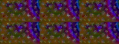 Kahverengi ve yeşil renkli çiçekler. Raster illüstrasyonu. Robot resim. Şirin çiçek elementleri..