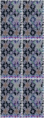 Gri ve nötr renklerde bahar çiçekleri. Raster illüstrasyonu. Çiçek ve yapraklı karalama şeklinde Raster çiçek deseni.