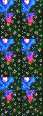 Mavi ve gri renkte çiçekler. Yumuşak, yaz çiçekli arka plan. Raster çiçek desenli ve çiçekli..