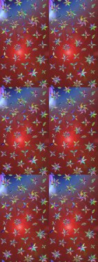 Kabile sanatı boho baskısı, klasik çiçek arkaplanı. Soyut etnik raster çizim kalıbı. Arkaplan dokusu, duvar kağıdı, kahverengi ve kırmızı renkli çiçek teması.