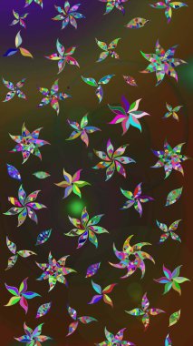 Tekstil için figür. Yapraklı çizim şekli. Davetiye ve kartpostal tasarımı için dekoratif çiçek unsurları. Şirin, zarif çiçekler Raster illüstrasyonu. Poster veya kapak için arkaplan.