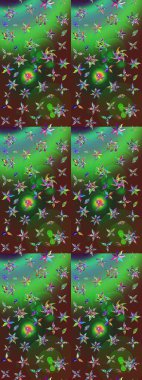 Yeşil ve kahverengi lale çiçekleriyle Raster eskiz deseni. Doğal kozmetik ürünleri, parfüm, çiçekçi dükkanı için bahar ihalesi tasarımı. Karşılama ya da düğün geçmişi olarak kullanılabilir. Paket kağıdı için en iyisi..