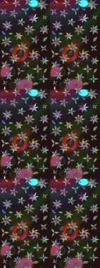 Suluboya çiçekli çiçek deseni. Raster illüstrasyonu. Renklerde güzel tekstil.